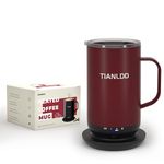 Self Heating Coffee Mug, 18oz Temperature Control Smart Mug, 180 Min Battery Life - Hot up to 149℉ Temperature Control Coffee Mug Warmer, Christmas Gifts for Women and Men.(Red)