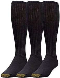 Gold Toe Men's Cotton Over the Calf Athletic Sock 3-Pack, Black, Size: 6-12 1/2