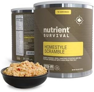 Nutrient Survival MRE Homestyle Scramble Eggs, Ready to Eat Meals (10 Servings) Freeze Dried Prepper Supplies & Emergency Food Supply, 40 Essential Nutrients, Shelf Stable Up to 25 Years, One Can