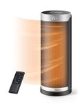 Dreo Space Heater for Indoor Use, 16 inch Portable Electric Heater with Remote for Bedroom, 1500W PTC Ceramic Fast Heating with Thermostat, Overheating &Tip-Over Protection, 70°Oscillating, 12H Timer