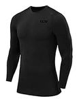 TCA Boys Pro Performance Compression Shirt Long Sleeve Top Compression Tops for Boys Base Layers Boys - Black Stealth, 12-14 Years