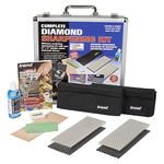 Trend Complete Diamond Sharpening Kit with 2x Diamond Bench Stones & Lapping Fluid, Honing Compound & Leather Strop, Accessories & Sharpening Solutions Guide, DWS/KIT/E