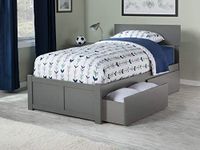 Atlantic Furniture Orlando Platform Bed with 2 Urban Bed Drawers, Twin XL, Grey