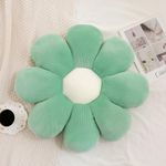 Menoeceus Flower Pillow, Daisy Flower Shaped Throw Pillow Floor Pillow Cushion, Plush Pillow Cute Decorative Pillow Seating Cushions & Room Decor for Bedroom Sofa Chair (Green, 40cm)