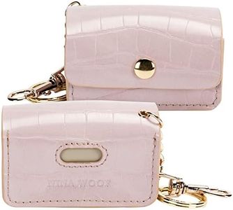 NINA WOOF Leather Poop Bag Holder- Versatile Vegan Leather Waste Bag Holder for Dog Poop, Accessories, & Leash, Reusable Pet Waste, Trash, Pet Diaper & Poop Bags Small Pouch Holder (Lilac)