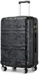 Kono Large Suitcase 28 Inch Luggage Lightweight ABS+PC Hard Shell Trolley Travel Case with TSA Combination Lock and 4 Spinner Wheels (28", Black/Camouflage)