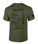 Salvation Jesus Paid It All Receipt Romans 6:23 Bible Scripture Mens Christian Tshirt Jesus Cross Short Sleeve Graphic Tee, Military Green, Medium