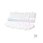 Logitech G715 Wireless Mechanical Gaming Keyboard with LIGHTSYNC RGB Lighting, LIGHTSPEED, Linear Switches (GX Red) and Keyboard Palm Rest, PC and Mac Compatible - White