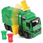 Liberty Imports 14" Friction Powered Recycling Garbage Truck Toy for Kids with Side Loading and Back Dump