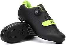 GZQIAWY Cycling Shoes Men Women Outdoor Sports Speed MTB Adult Mountain Bike Sneakers Racing Bicycle Shoe Flat Road Cleat Black and Green-Road Bottom 5.5