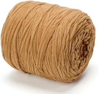 SOVIKER Chenille Velvet Yarn for Baby Blanket Amigurumi Knitting/Crochet Fancy Yarn #6 Super Bulky Extra Thick Soft Fuzzy Big Yarn Hat Scarf Christmas Decor Beginner Friendly,1.76lb,Brown