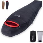 QEZER 0 Degree Sleeping Bag for Adults 660 Fill Power Down Large Lightweight Sleeping Bag for Cold Weather -8°F / 0°F