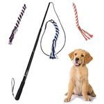 SYOOY Flirt Pole for Dog, Interactive Dog Toys for Dogs Chase and Tug of War, Dog Teaser Wand with Lure Chewing Toy, Dog Flirt Pole Pet Fleece Rope Toy for Small Medium Large Dogs Training Exercise