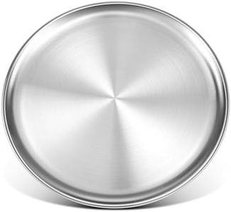 Yuiicaov Stainless Steel Pizza Pan 16 inch, Pizza Pan for Oven, Steel Pizza Tray, Thick Round Pizza Plate Pizza Baking Sheet, Easy Clean & Dishwasher Safe, Set of 1