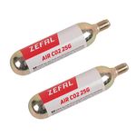 Zefal 4250D Co2 Threaded Cartridges, 25g (Pack of 2), White