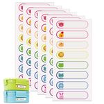 Name Labels for Kids School Supplies, 48 Pcs Baby Bottle Labels for Daycare, Waterproof Name Labels Stickers for Lunch Box, Clothing, Water Bottle, Toys (Cartoon Theme)