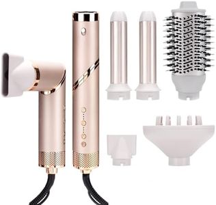 Hupifaz 5 in 1 Hot Air Styler and Blow Dryer Brush, Auto Wrap Airstyler with Diffuser, High Speed 110000 RPM Flex Hair Dryer, Fast Drying Multi Style for Straight, Volumize, Wavy and Curly