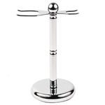 Parker Safety Razor's Deluxe Chrome 2 Prong Safety Razor and Shaving Brush Stand