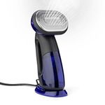 Conair 2-in-1 Handheld Clothes Steamer and Iron, Large 250ml detachable water tank, Rapid 10 second heat up, Garment Steamer, Black/Blue, GS108U, UK PLUG