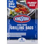 Kingsford Extra Tough Aluminum Grill Bags, for Locking in Flavors & Easy Grill Clean Up, Recyclable & Disposable, 15.5" x 10", Pack of 4