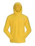 TCA Boys' AirLite 2.0 Hooded Waterproof Reflective Running Rain Jacket with Zip Pockets - Vibrant Yellow, 10-12 Years