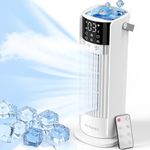 Portable Air Conditioner 4 IN 1 Portable Air Cooler with Remote Control, Automatic Oscillation 4 Speeds Cooling Fan 2 Spray Mists and 10-Hour Timer Tower Fan Mobile Air Conditioner for Home Office