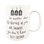 Kibon Father's Day Gifts Coffee Tea Mugs Coffee Cups for Dad,White 12 Oz -DAD