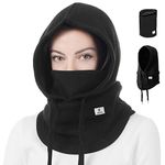 Leyuee Balaclava Winter Hat Facial Neck Warmer Mask, Sporty Street Fashion Skiing Carbon Black