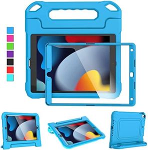 MOXOTEK Kids Case for iPad 9th/8th/7th Generation 10.2 Inch 2021/2020/2019, Case for iPad Air 3rd Gen/Pro 10.5 Inch, Durable Shockproof Cover with Screen Protector for iPad 10.2 & 10.5, Blue