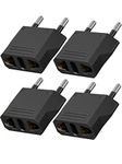 European Plug Adapter, 4 Pack of US/CA to EU Europe Travel Adapter, Universal Outlet Power Jack Wall Plug Travel from USA/Canada to Europe/Asia Socket