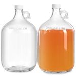 Sovietiep 1 Gallon Laundry Detergent Dispenser with Handle and Airtight Lid-Laundry Soap Dispenser-Glass Pump Bottle for Kombucha, Beer, Cider, Laundry Detergent, Body Wash(Clear Carboy), Set of 2