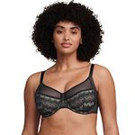 Chantelle Women's, REVELE MOI, Very Covering Underwired Bra, Women's lingerie, Black (Black 11), 36DD