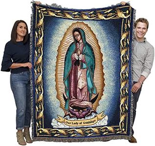 Our Lady Of Guadalupe - Nuestra Señora de Guadalupe - Catholic Mexicans Mexico - Religious Gift Tapestry Throw Woven from Cotton - Made in the USA (72x54)
