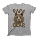 buzz shirts Gift for Fathers - PAPA Bear - Mens Organic Cotton T-Shirt Grey