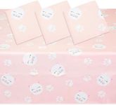 Sparkle and Bash 3 Pack Cat Themed Party Tablecloth, Plastic Kitty Birthday Table Cover Decorations (Pink, 54 x 108)