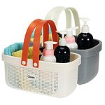 SOUJOY 2 Pack Shower Caddy Basket, Portable Plastic Basket with Handles, Shower Caddy Storage Organizer for Shampoo, Conditioner, Lotion, Bathroom, College Dorm and Kitchen