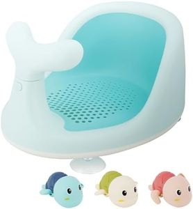 Baby Bath Seat for Bathtub - Baby Bathtub Seat for Babies Sitting Up to 6 to 36 Months with 3 BathToys, Breathable & Elastic Mesh Silicone Cushion with Back Support & Strong Suction Cups