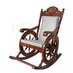 Classic Wood and Craft Wooden Rocking Chair with Sheesham Wood, Rolling and Easy Seating (Model-CWB-21)