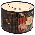 Beavorty Lampshade Bohemian Flower Pattern Drum Lamp Shade for Home Decor Country Home Decor Table Lamp Shades Retro Light Shade Lamp Shades for Floor Lamps Lighting Pendant Bamboo Hanging