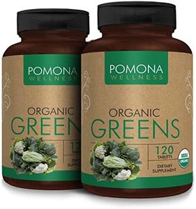 Pomona Wellness Organic Super Greens Supplement, Full Of Superfood Vitamins & Minerals, Fruits & Vegetable, Greens Powder for Bloating and Digestion, USDA Organic, Non-GMO, Vegan, 120 Tablets (2 Pack)