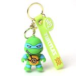 Daiyamondo Premium Keychain Of Famous Cartoon Ninja Turtle Blue Rubber Silicone Action Character Key rings! Perfect for Bag Charm, Car & Bike Gifting & Anti-Rust