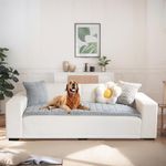 LiveGo Fuzzy Couch Covers for Pets, Couch Protector for Dogs Garden Chic Cotton Protective Couch Cover, Pet Mat Bed Couch Cover (Light Gray, 70x210 cm/27.6x82.7 in)