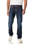 True Religion Men's Ricky Super T Straight Flap Jean, Giza Dark Wash, 34