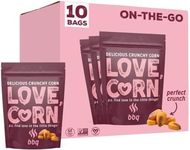 LOVE CORN BBQ 1.6oz x 10 Bags - Delicious Crunchy Corn - Healthy Family Snacks - Gluten Free, Kosher, NON-GMO - Alternative for Chips, Nuts, Crackers & Pretzels - Perfect for Charcuterie Boards
