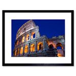 Wee Blue Coo Rome Coliseum Romans Italy Arches Art Picture Framed Wall Art Print