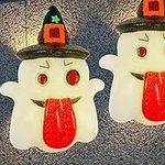 Twinkle Star 2 Pack Halloween Porch Light Covers, Decorative Ghost Porch Lamp Shade Cover for Indoor Outdoor, Sparkling EVA Ghosts Ornament, Party Haunted House Door Wall Lamp Decoration