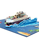 GREETING ART Cruise Ship Greeting Cards,Cruise Ship Pop Up Card,Birthday Card Cruising,Birthday Card for Men, Graduation Card, Congratulations Gift, Retirement Card, Fathers Day Card