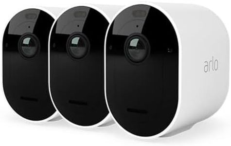 Arlo Pro 4 Security Camera Outdoor, 2K HDR, Wireless CCTV, 6-Month Battery, Colour Night Vision, 2-Way Audio, Built-in Siren, No Hub Needed, 3 Cam Kit, Free Trial of Arlo Secure Plan, White