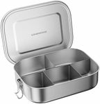 G.a HOMEFAVOR Leak Proof Stainless Steel Bento Box, Metal Lunch Container with 5-Compartment, 1400ML, Suitable for Snacks and Salad, Dishwasher Safe