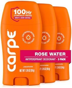 Carpe Underarm Antiperspirant and Deodorant, Clinical strength with Rose Water scent, Combat excessive sweating Stay fresh and dry, Great for hyperhidrosis (Pack of 3)